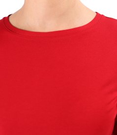 Elastic jersey blouse with 3/4 sleeves