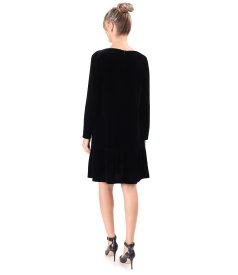 Elegant velvet dress with silk