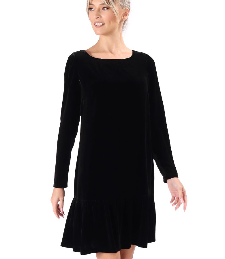 Elegant velvet dress with silk