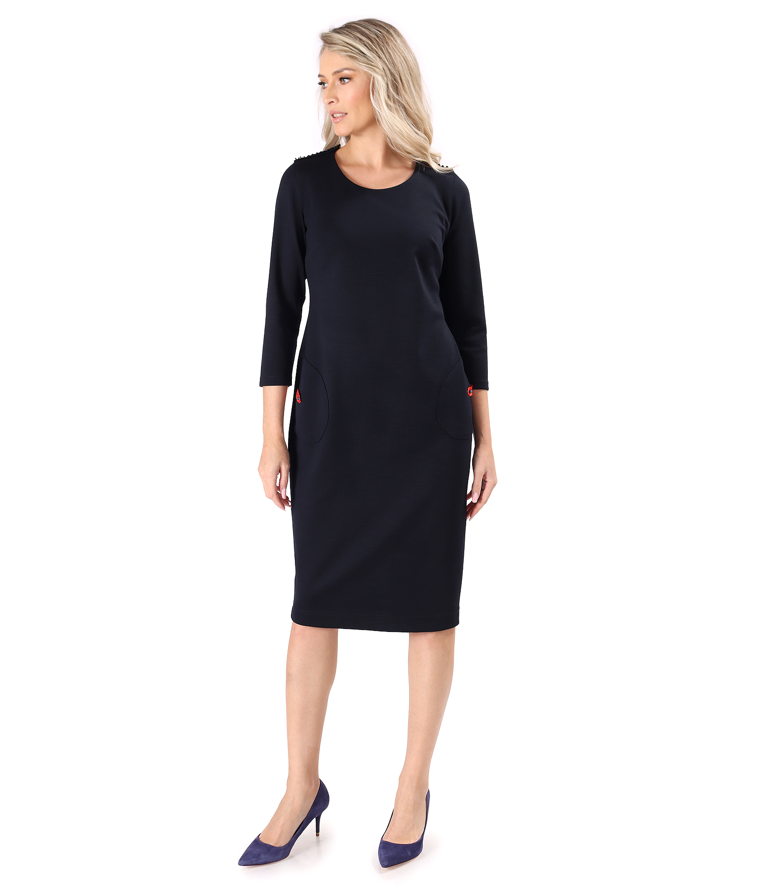 Office dress made of elastic jersey with wool