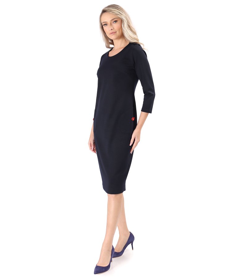 Office dress made of elastic jersey with wool