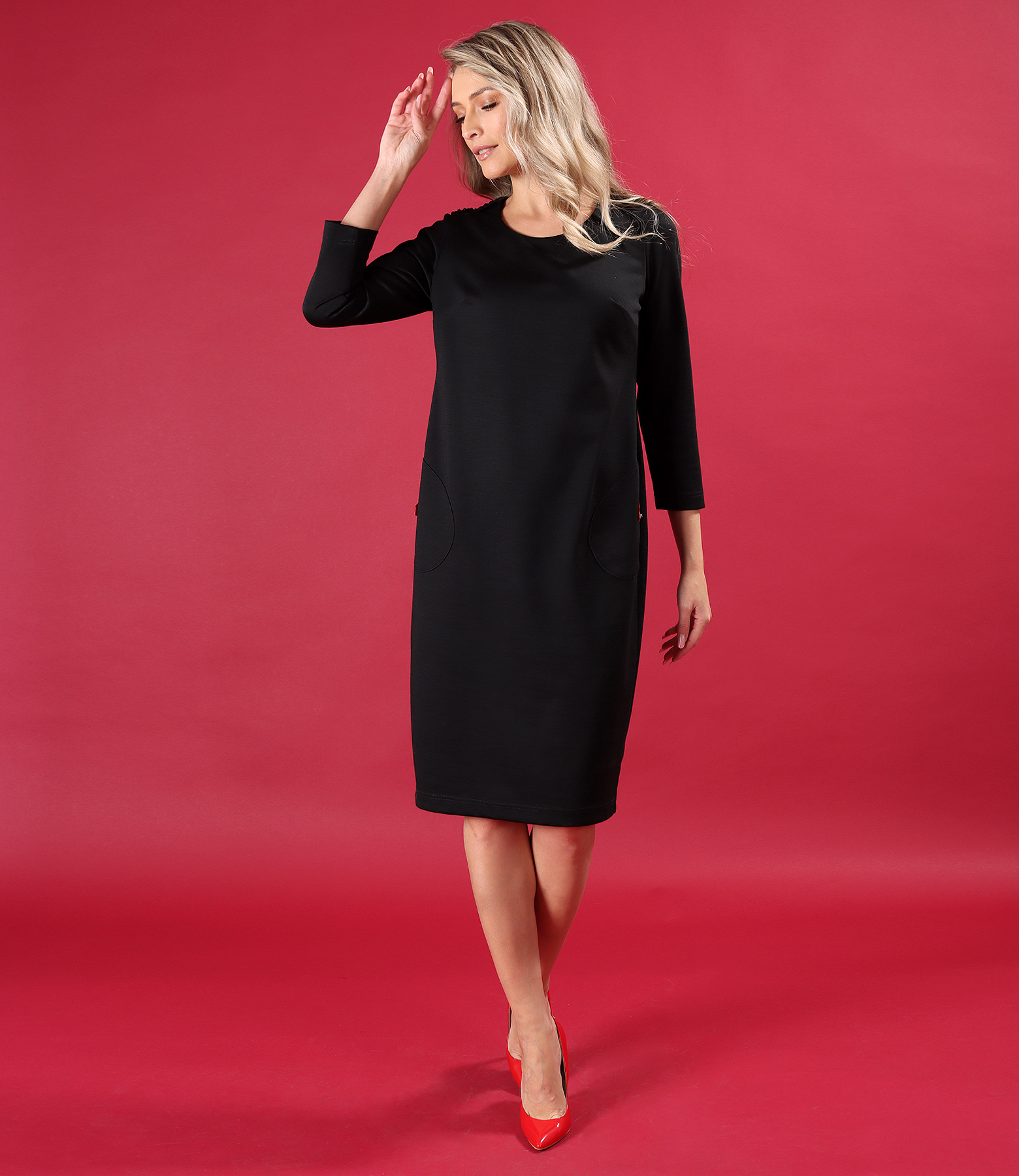 Office dress made of elastic jersey with wool