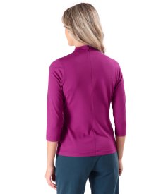 Elegant blouse made of jersey gathered at the neckline