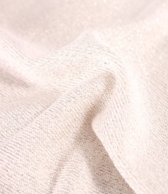 Elastic jersey blouse with metallic thread and pleated neckline