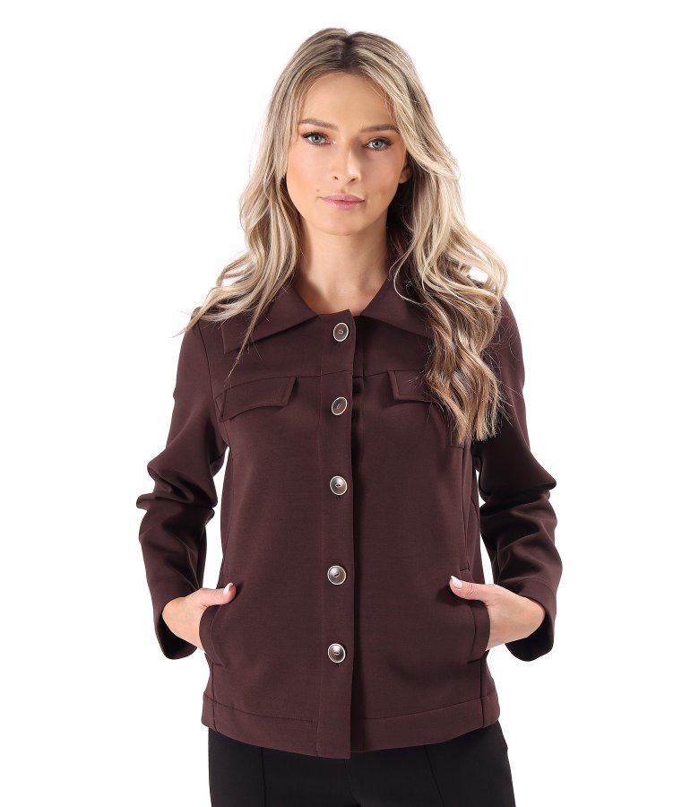 Jacket made of elastic fabric with cotton
