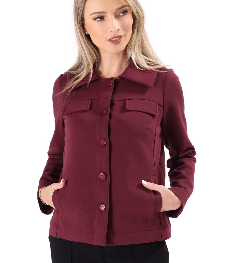 Jacket made of elastic fabric with cotton