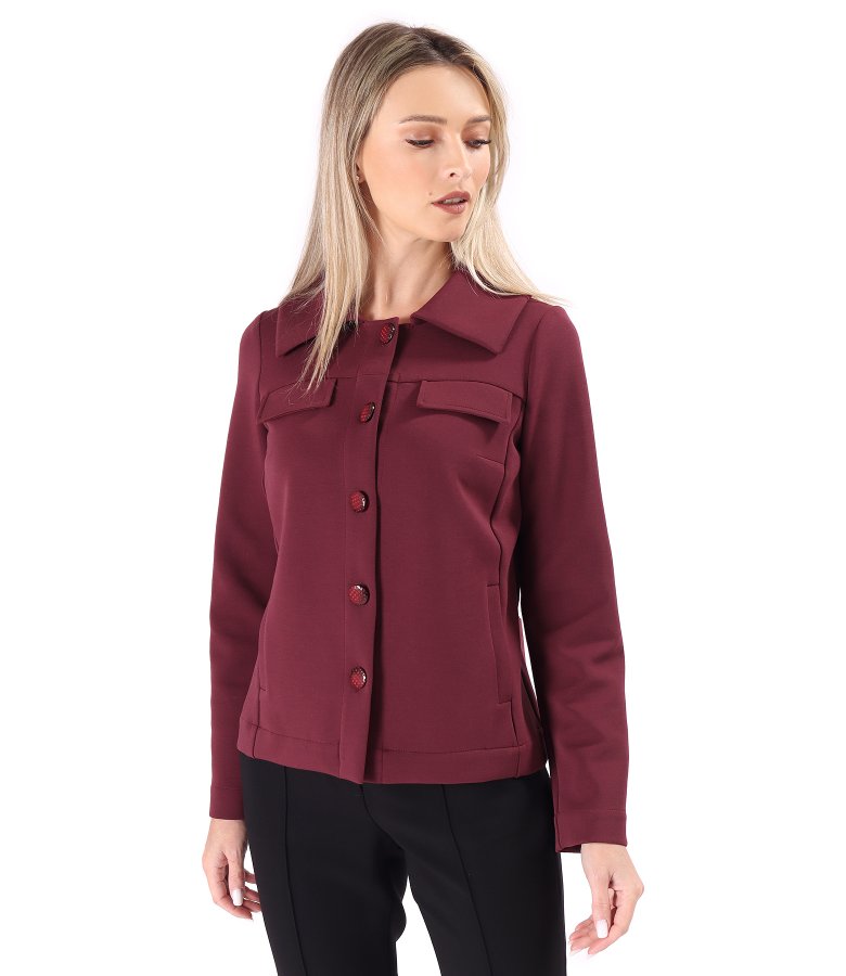 Jacket made of elastic fabric with cotton