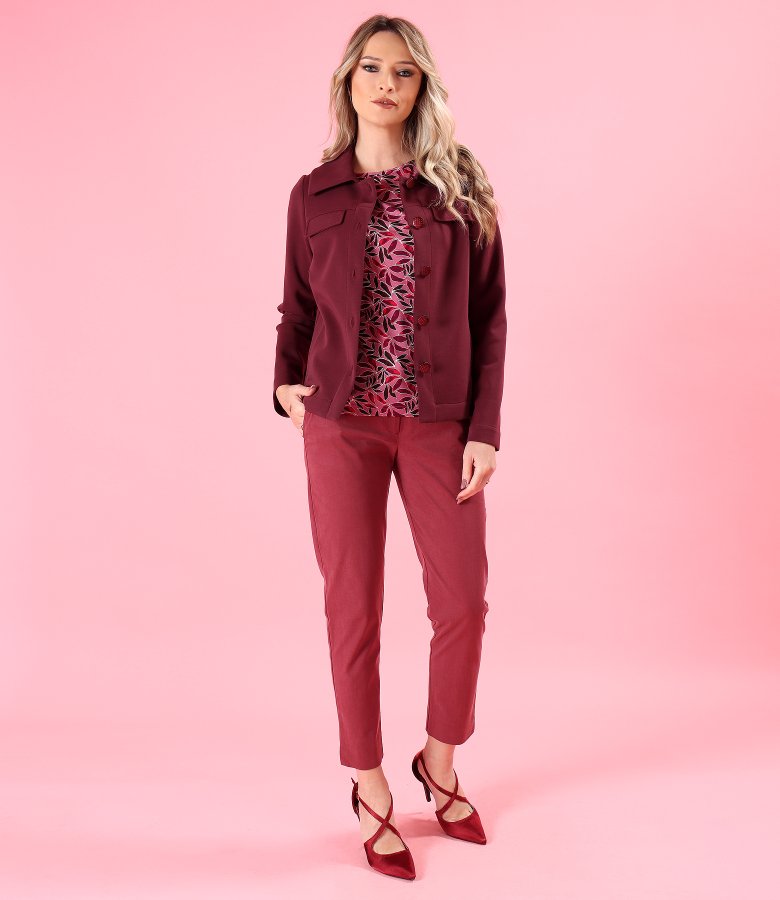 Jacket made of elastic fabric with cotton