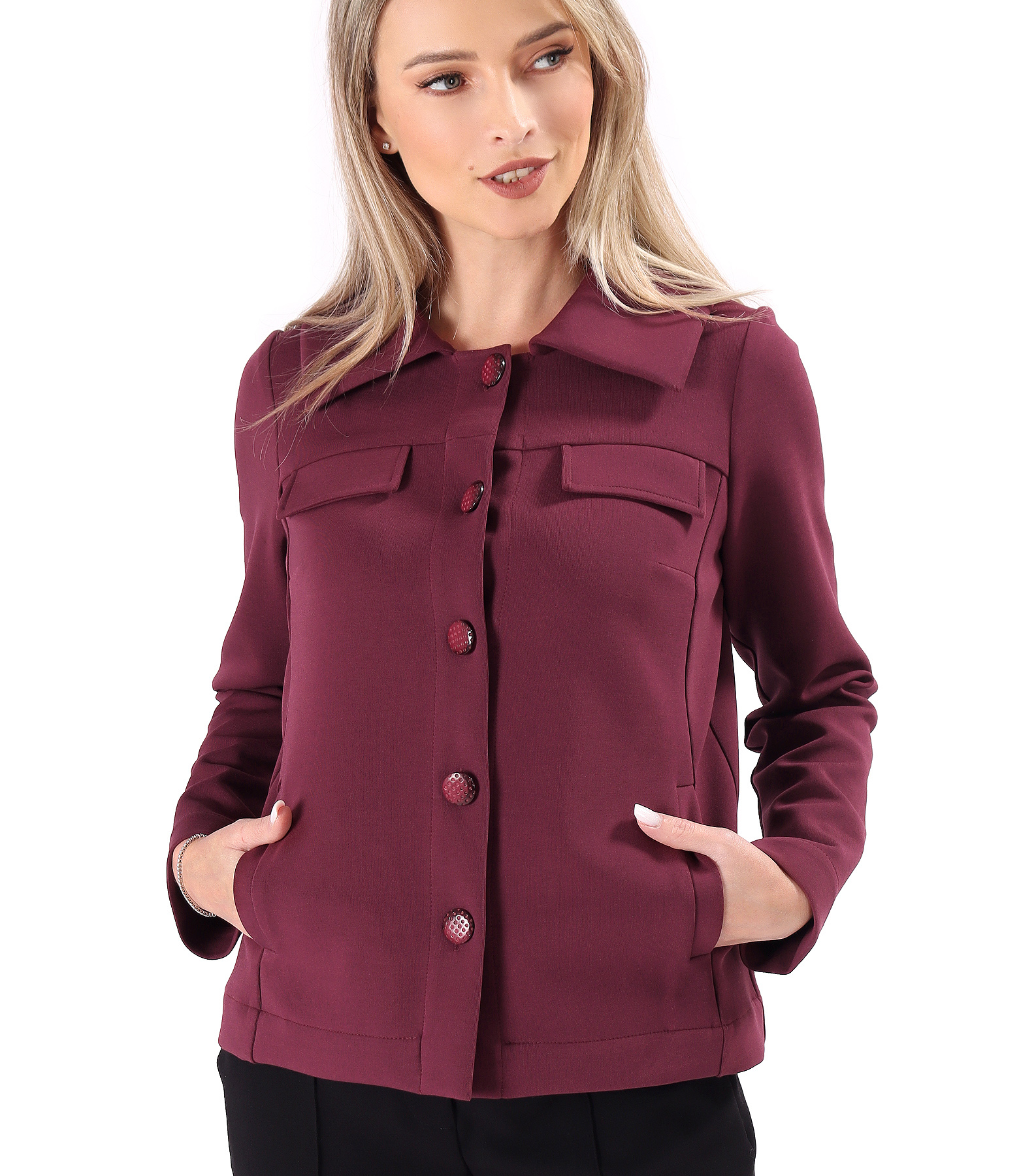 Jacket made of elastic fabric with cotton