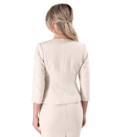 Sacou elegant cu cristal decorativ la decolteu