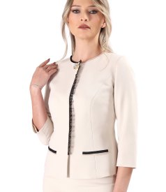 Sacou elegant cu cristal decorativ la decolteu