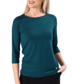Elastic jersey blouse with 3/4 sleeves