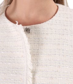 Sacou elegant din bucle cu bumbac si fir argintiu