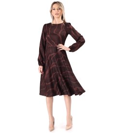 Elegant midi dress made of printed viscose