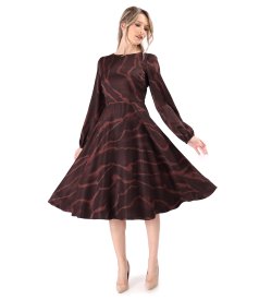 Rochie midi eleganta din viscoza imprimata