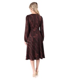 Elegant midi dress made of printed viscose