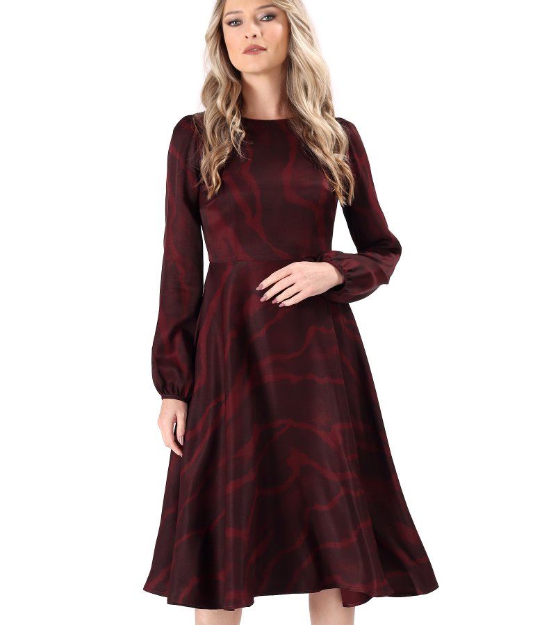 Elegant midi dress made of printed viscose