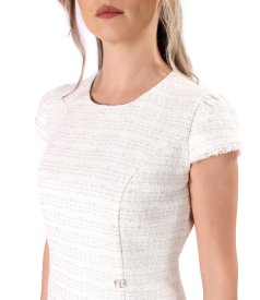 Elegant dress made of cotton and silver thread