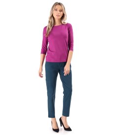 Pants made of tencel fabric with cotton