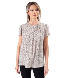 Bluza eleganta din viscoza imprimata cu picouri