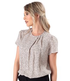 Bluza eleganta din viscoza imprimata cu picouri