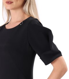 Rochie eleganta din stofa elastica cu viscoza