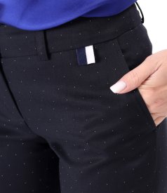 Office ankle pants made of fabric with polka dots