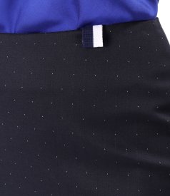 Office skirt made of fabric with polka dots