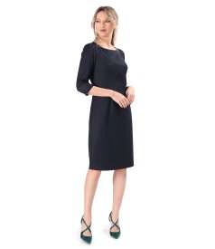Office dress made of fabric with polka dots