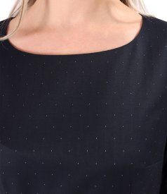 Office dress made of fabric with polka dots