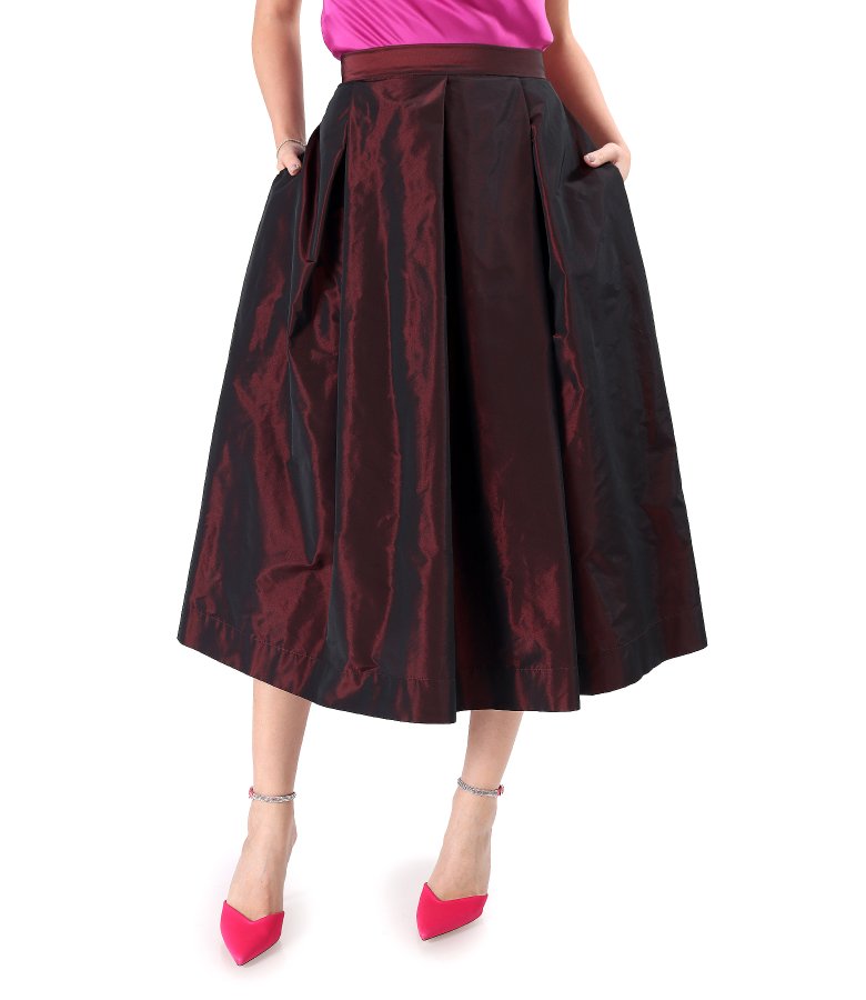 Midi skirt made of matte-effect taffeta