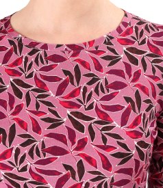 Bluza din jerse elastic imprimat cu motive florale