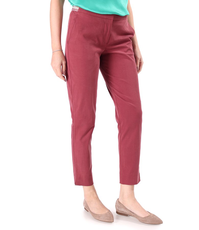 Casual ankle pants made of tencel with cotton