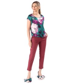 Casual ankle pants made of tencel with cotton