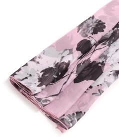 Scarf made of printed veil with floral motifs