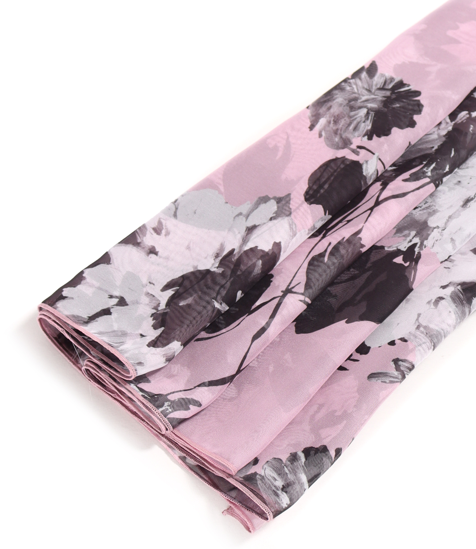 Scarf made of printed veil with floral motifs