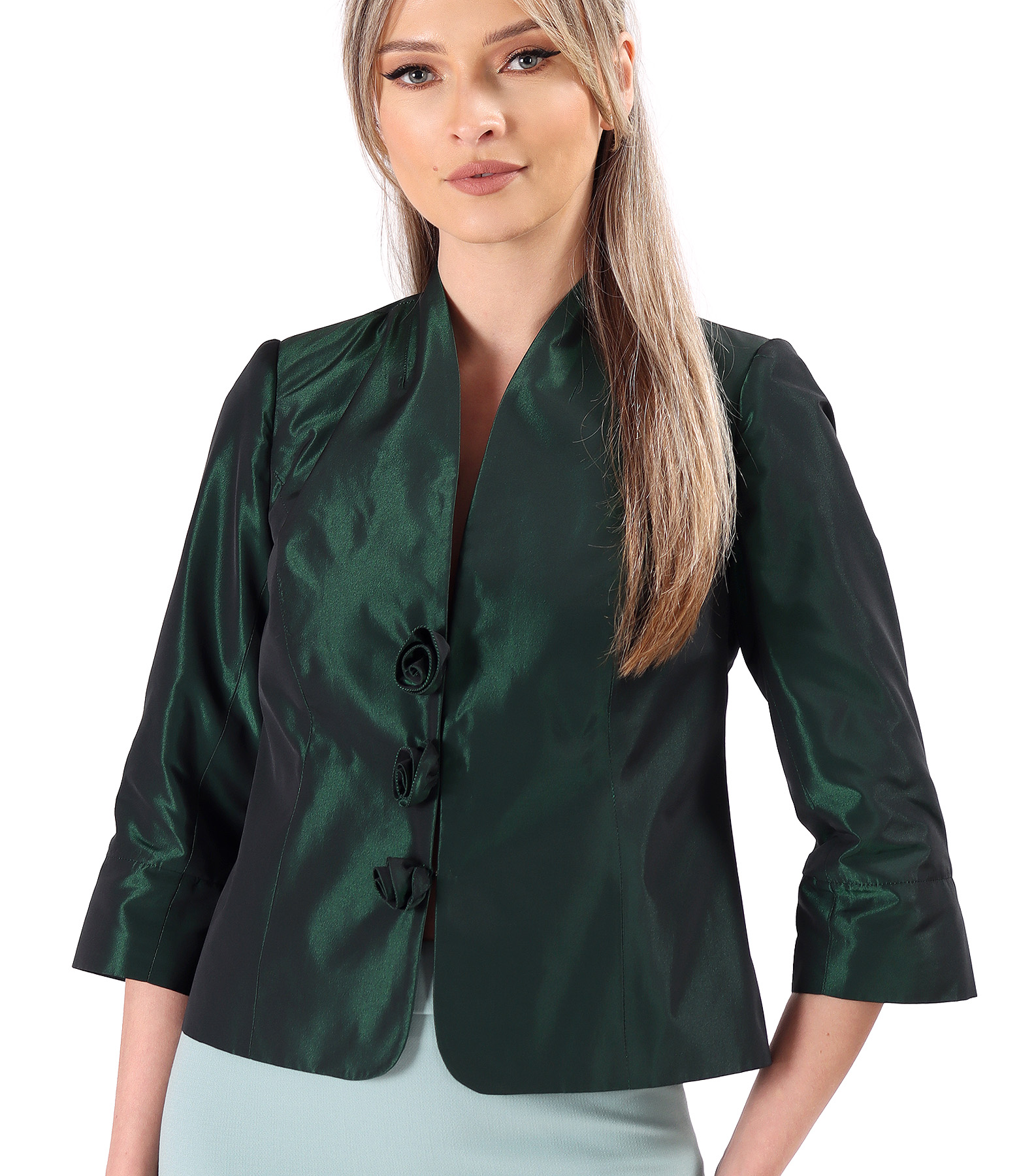 Elegant taffeta jacket with changeante effect