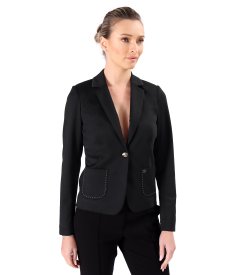Sacou elegant din jerse elastic cu lana virgina