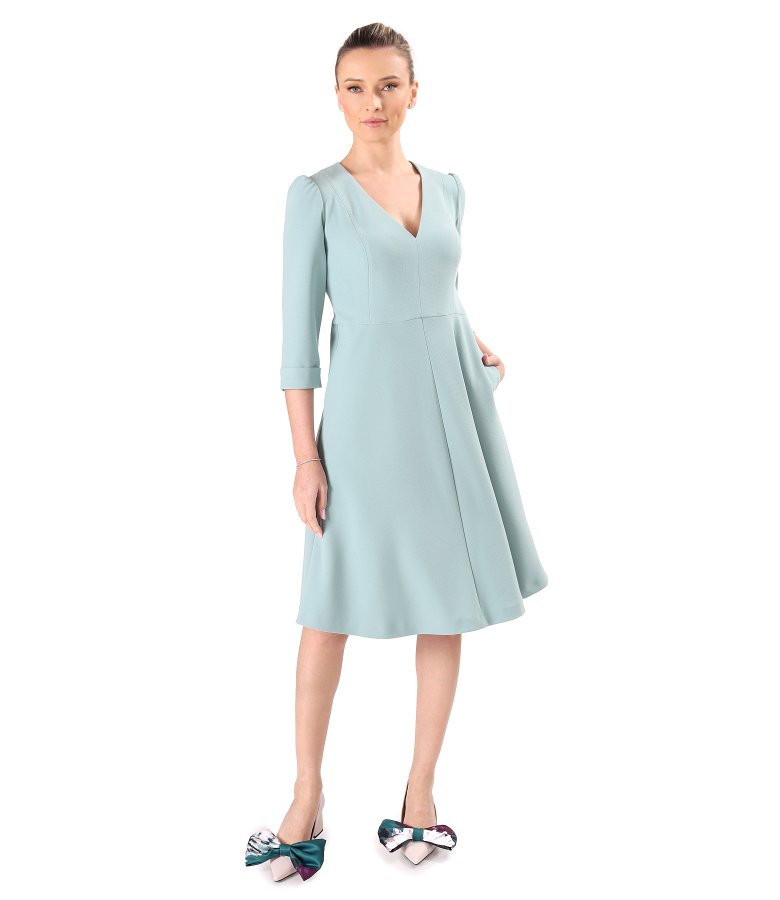 Office fit-and-flare dress in stretch viscose-blend fabric