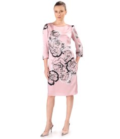 Rochie lejera din matase naturala imprimata cu motive florale