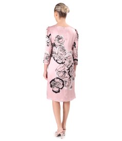 Rochie lejera din matase naturala imprimata cu motive florale