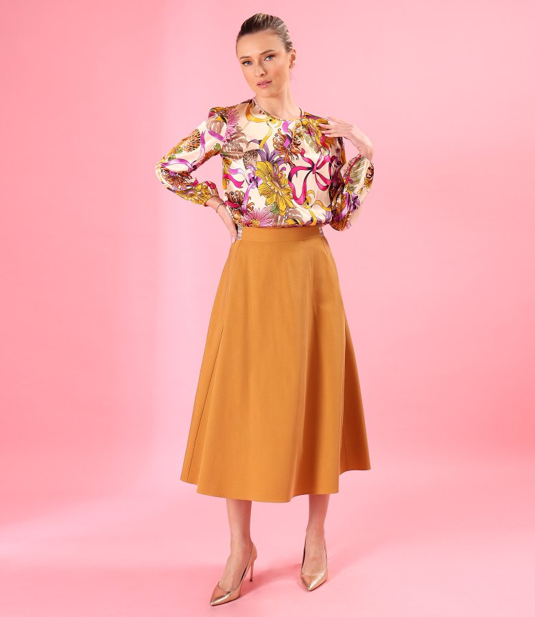 Skirt made of fabric with Tencel and cotton