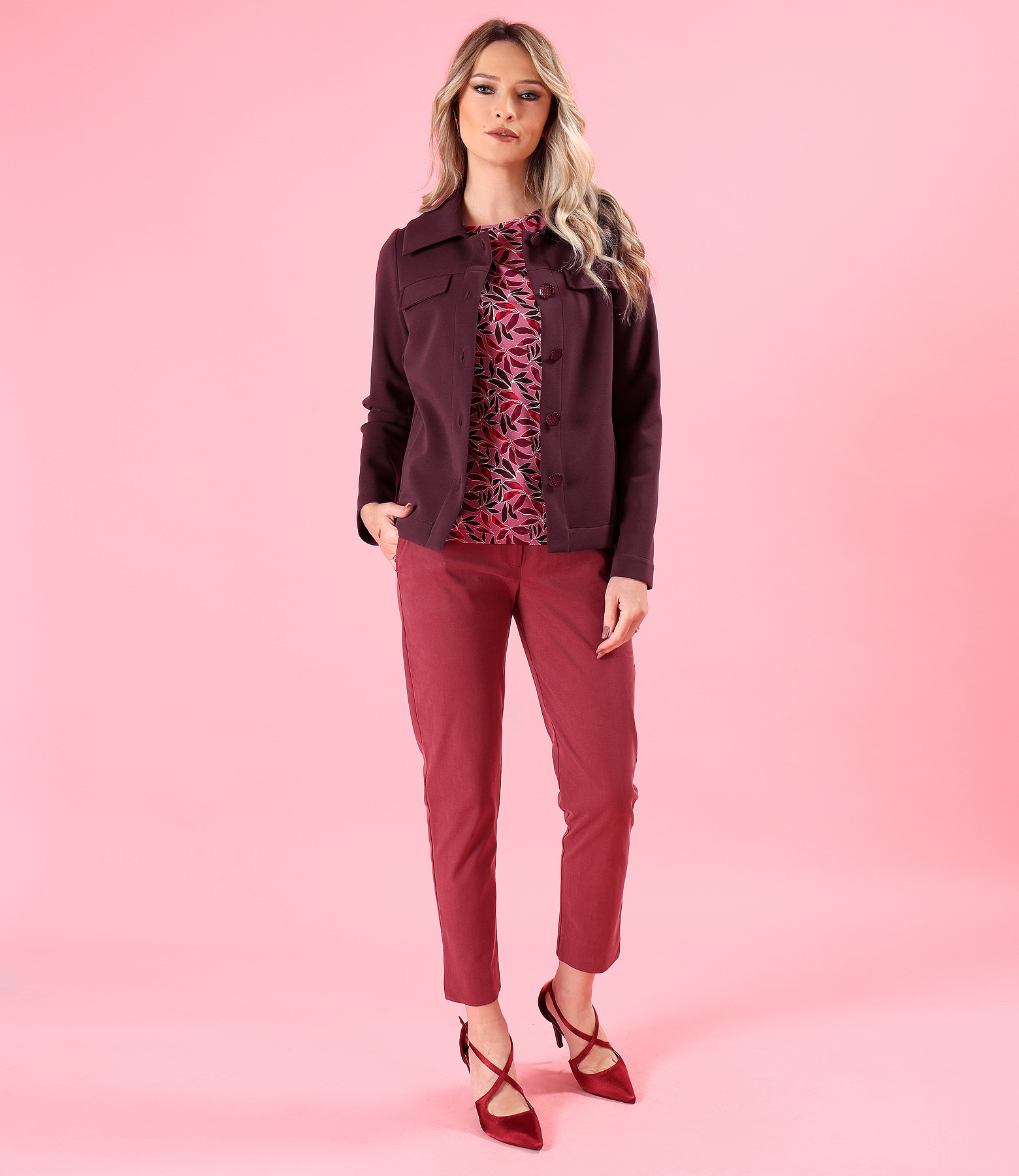 Tencel and cotton tapered trousers with stretch fabric jacket
