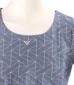 Rochie office din bumbac elastic tip denim