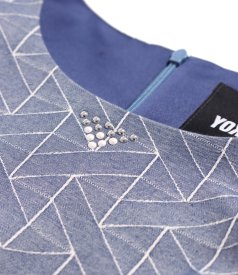 Rochie office din bumbac elastic tip denim