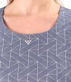 Rochie office din bumbac elastic tip denim