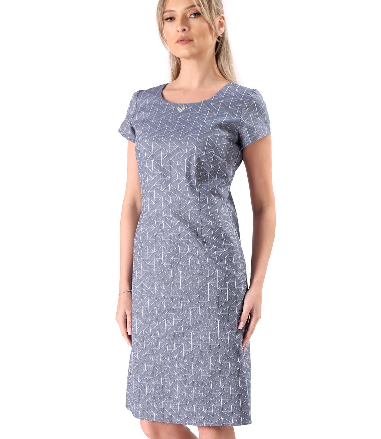 Office dress in stretch cotton denim