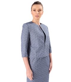 Sacou elegant din bumbac elastic tip denim