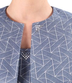 Sacou elegant din bumbac elastic tip denim