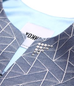 Sacou elegant din bumbac elastic tip denim